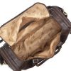 Weekendbag i skinn brun & svart