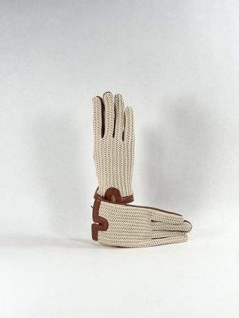 Crochet ofodrad handske cognac