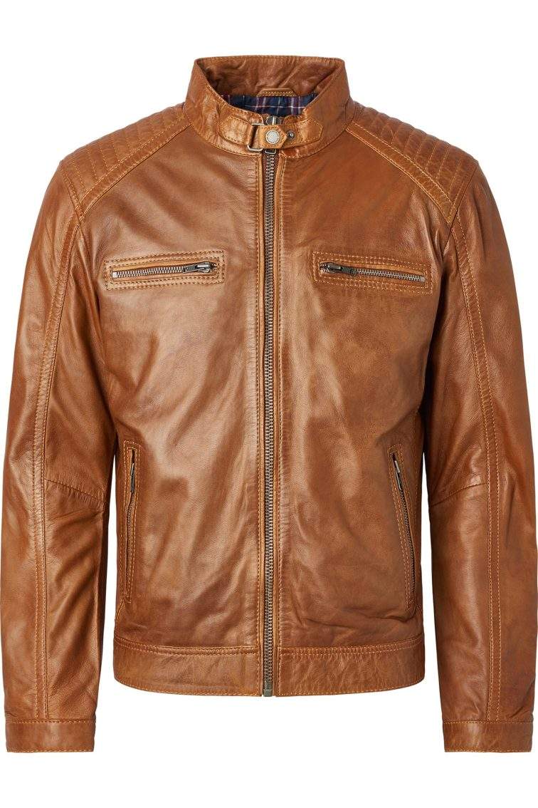Advance skinnjacka cognac